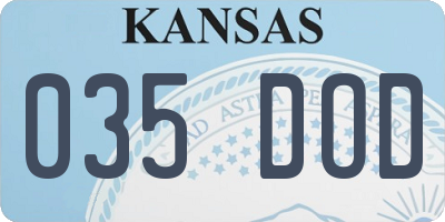 KS license plate 035DOD
