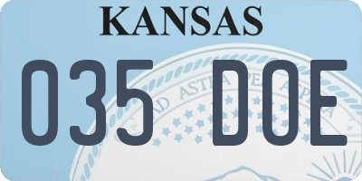 KS license plate 035DOE