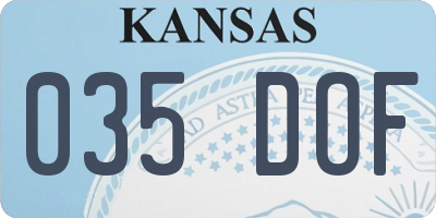 KS license plate 035DOF