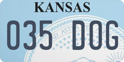 KS license plate 035DOG