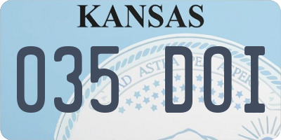 KS license plate 035DOI