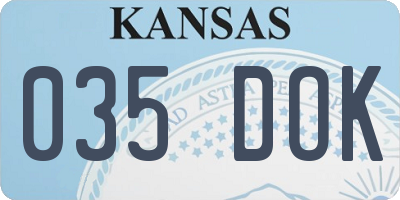 KS license plate 035DOK