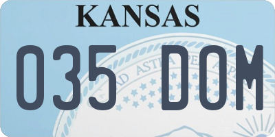 KS license plate 035DOM