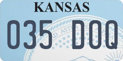KS license plate 035DOQ
