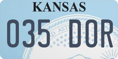 KS license plate 035DOR
