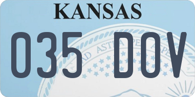 KS license plate 035DOV