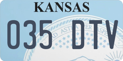 KS license plate 035DTV