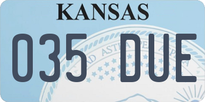 KS license plate 035DUE