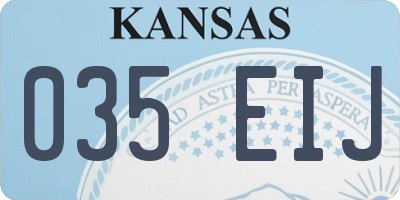 KS license plate 035EIJ