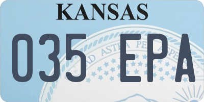 KS license plate 035EPA