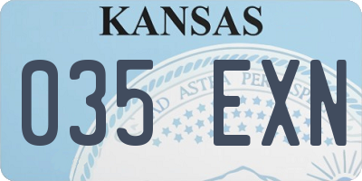 KS license plate 035EXN