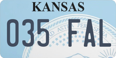 KS license plate 035FAL