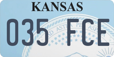 KS license plate 035FCE
