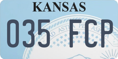 KS license plate 035FCP