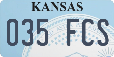 KS license plate 035FCS