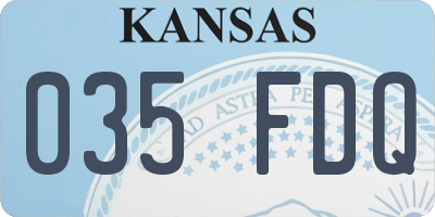 KS license plate 035FDQ