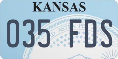 KS license plate 035FDS