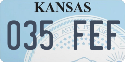 KS license plate 035FEF
