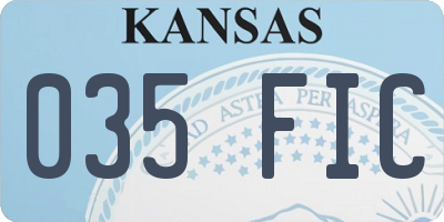 KS license plate 035FIC