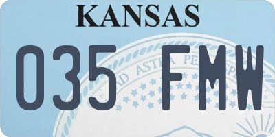 KS license plate 035FMW