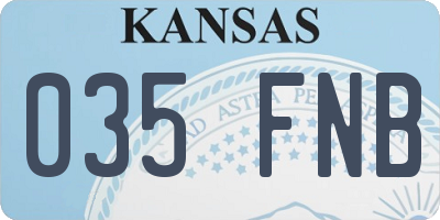 KS license plate 035FNB