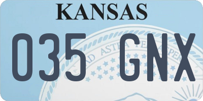 KS license plate 035GNX