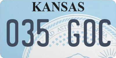 KS license plate 035GOC