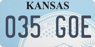 KS license plate 035GOE
