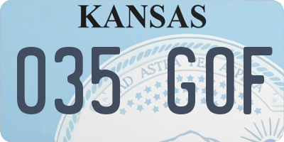 KS license plate 035GOF