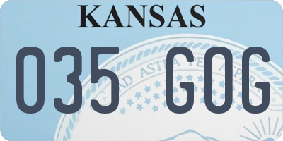 KS license plate 035GOG