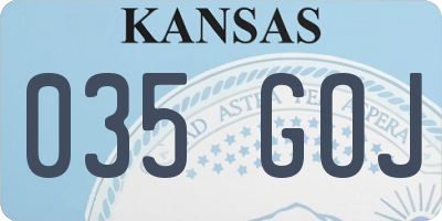 KS license plate 035GOJ