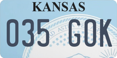 KS license plate 035GOK