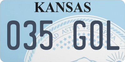 KS license plate 035GOL