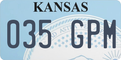 KS license plate 035GPM