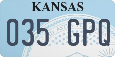 KS license plate 035GPQ