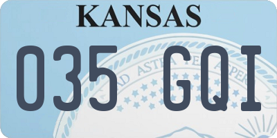 KS license plate 035GQI