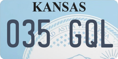 KS license plate 035GQL