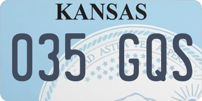 KS license plate 035GQS