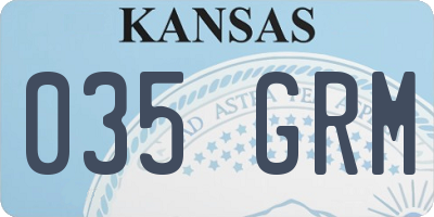 KS license plate 035GRM