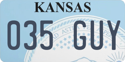 KS license plate 035GUY