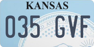 KS license plate 035GVF