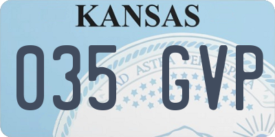 KS license plate 035GVP