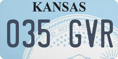 KS license plate 035GVR