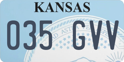 KS license plate 035GVV