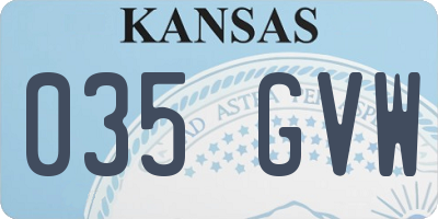 KS license plate 035GVW