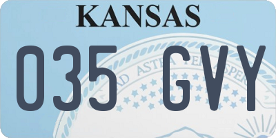 KS license plate 035GVY