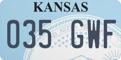 KS license plate 035GWF