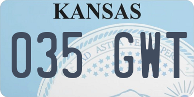 KS license plate 035GWT