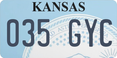 KS license plate 035GYC