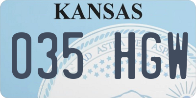 KS license plate 035HGW